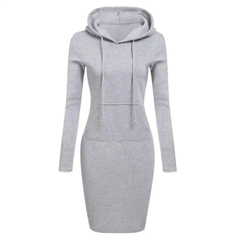 Hooded Dress for Women - Autumn Hoodie Dress in Four Colours, Sizes S-XXL