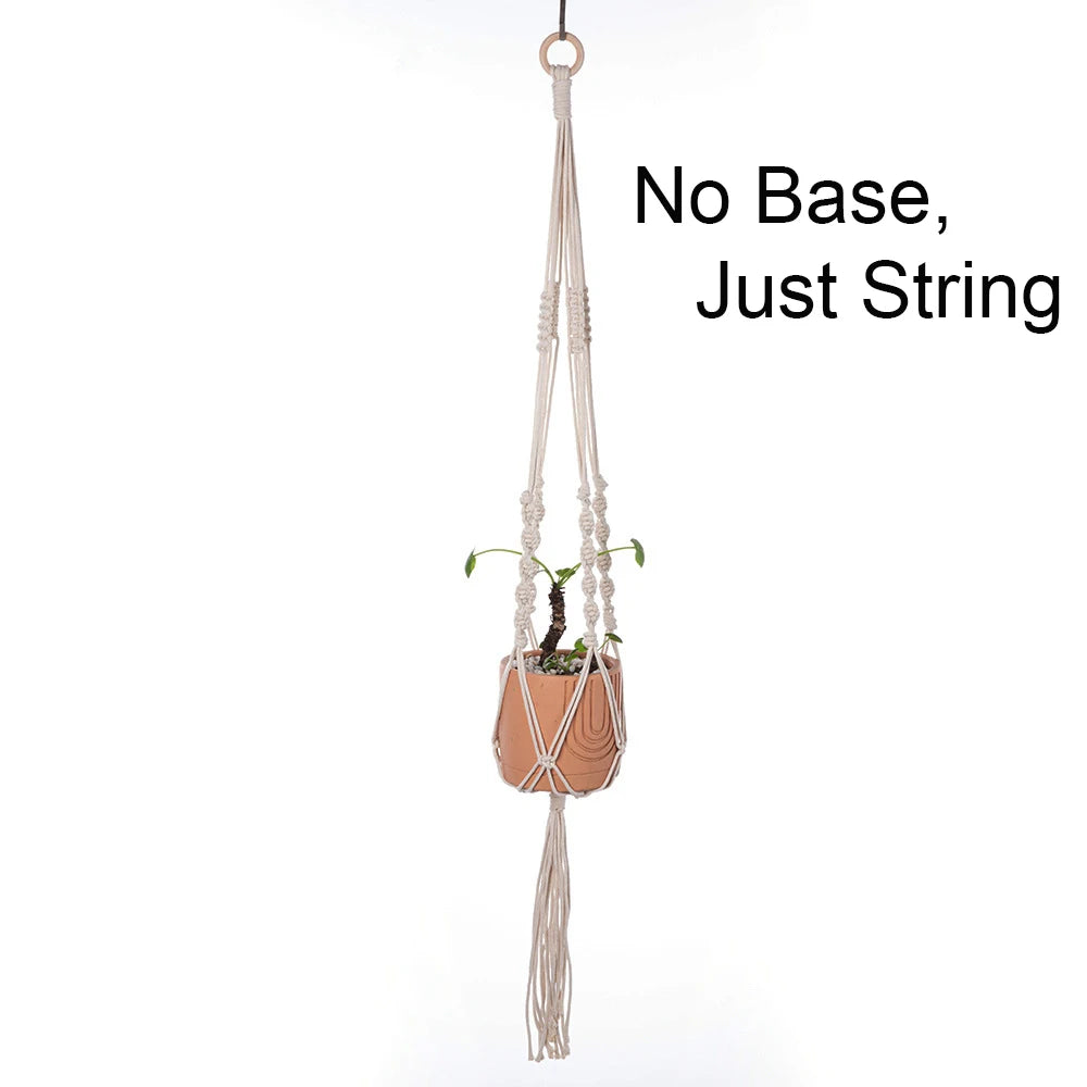 Macrame Plant Hanger - Woven Cotton Rope Planter Holder in 14 Boho Styles