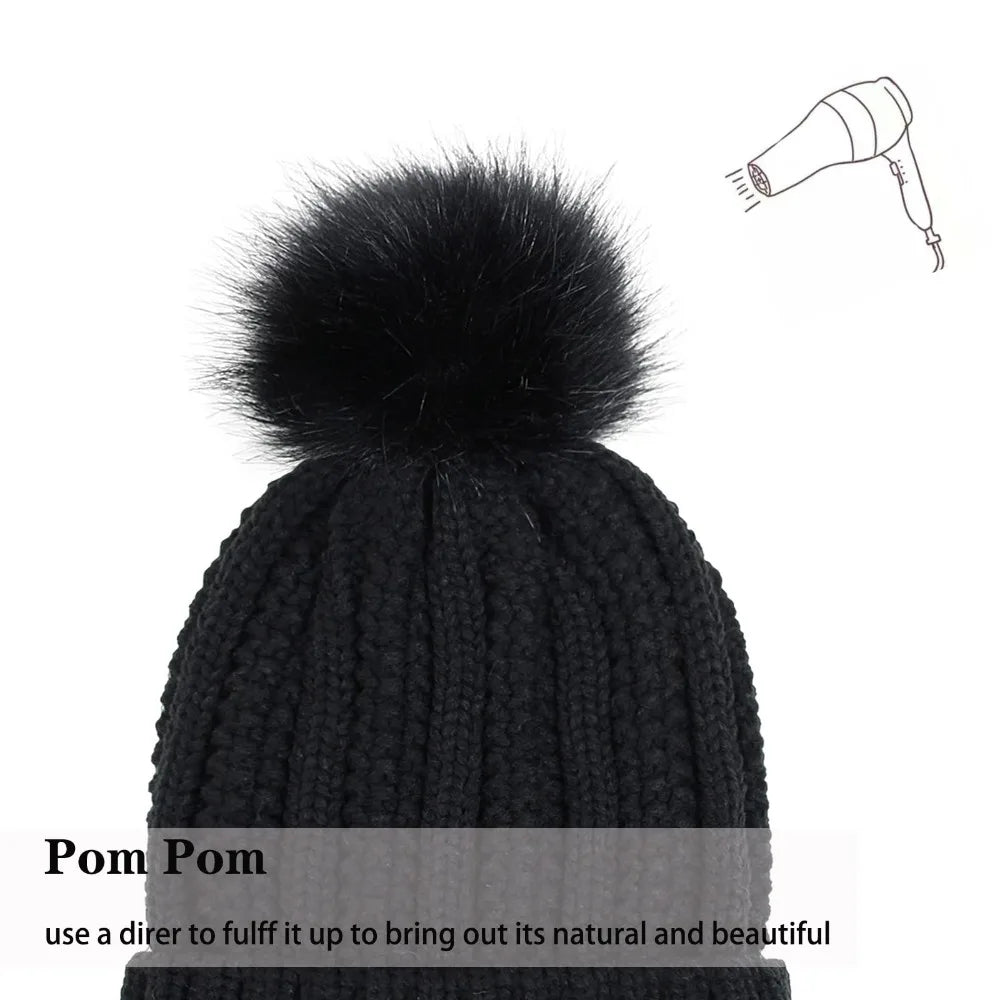 Satin Lined Beanie - Stretchy Knitted Wool Winter Hat for Women and Men