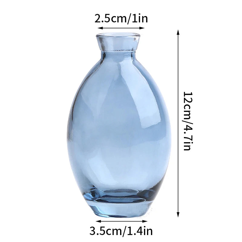 Retro Glass Vase - Thick Glass Bud Vase for Hydroponics and Table Decor
