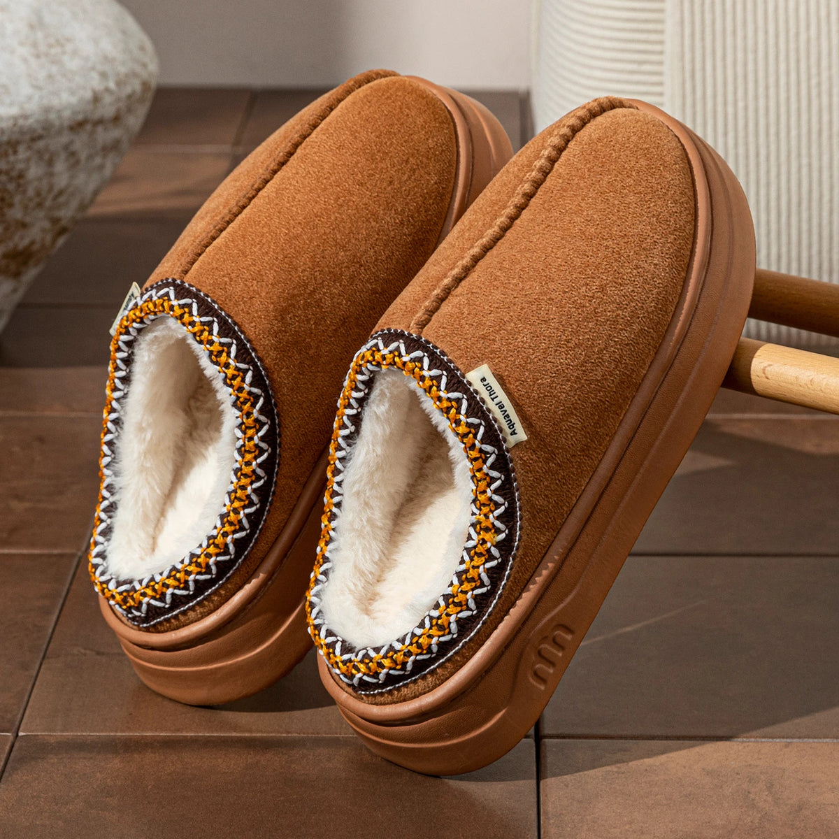 Womens Winter Slipper Boots - Fur Lined Anti Slip Indoor Outdoor Booties