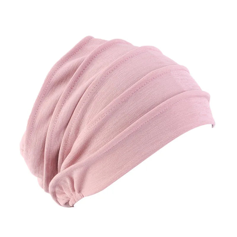Women's Slouch Beanie - One-Size Elastic Knit Hat in 10 Solid Colours