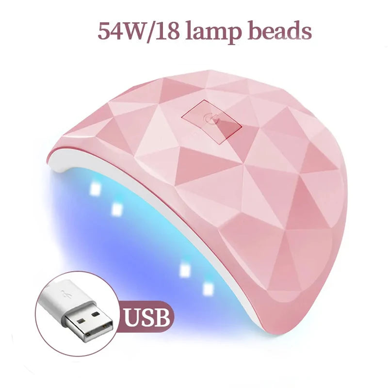 Nail Dryer Lamp - USB Type-C Gel Polish Curing Light for Home Manicures