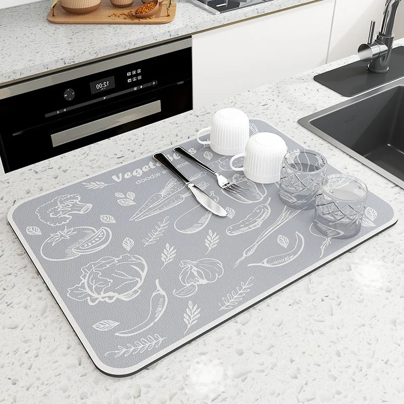 Kitchen Absorbent Mat - Super Absorbent Quick Dry Drying Pad in 4 Sizes