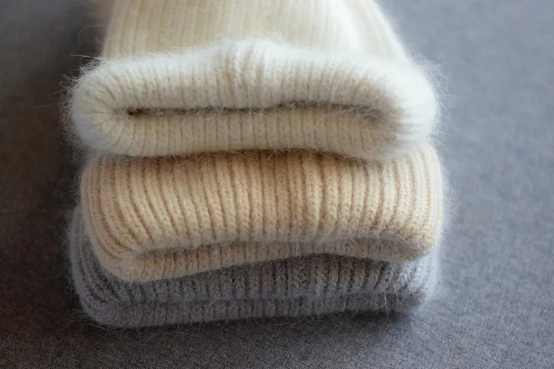 Fox Fur Pom-Pom Beanie - Knitted Cashmere Winter Hat for Women, 14 Colours