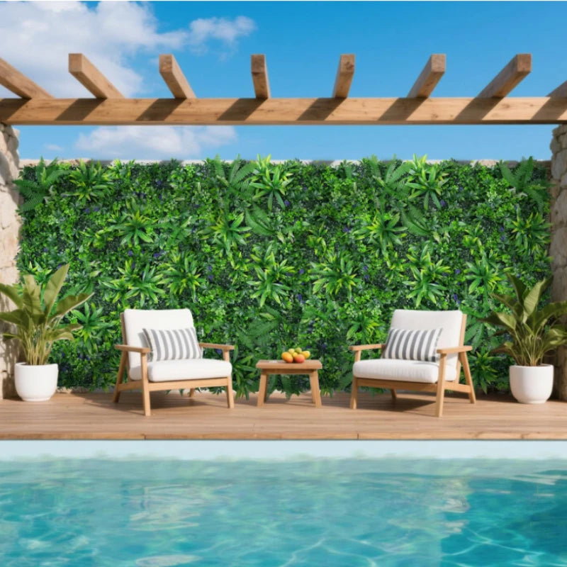 Artificial Boxwood Hedge Panels - Fake Grass Wall Tiles for Gardens and Event Backdrops
