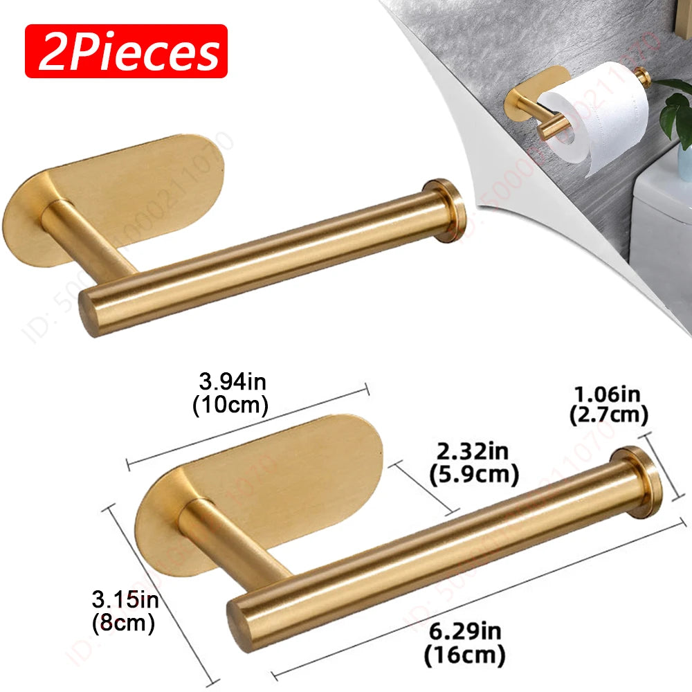 Toilet Paper Rack - Black, Silver or Gold Holder in 1 and 2 Piece Packs