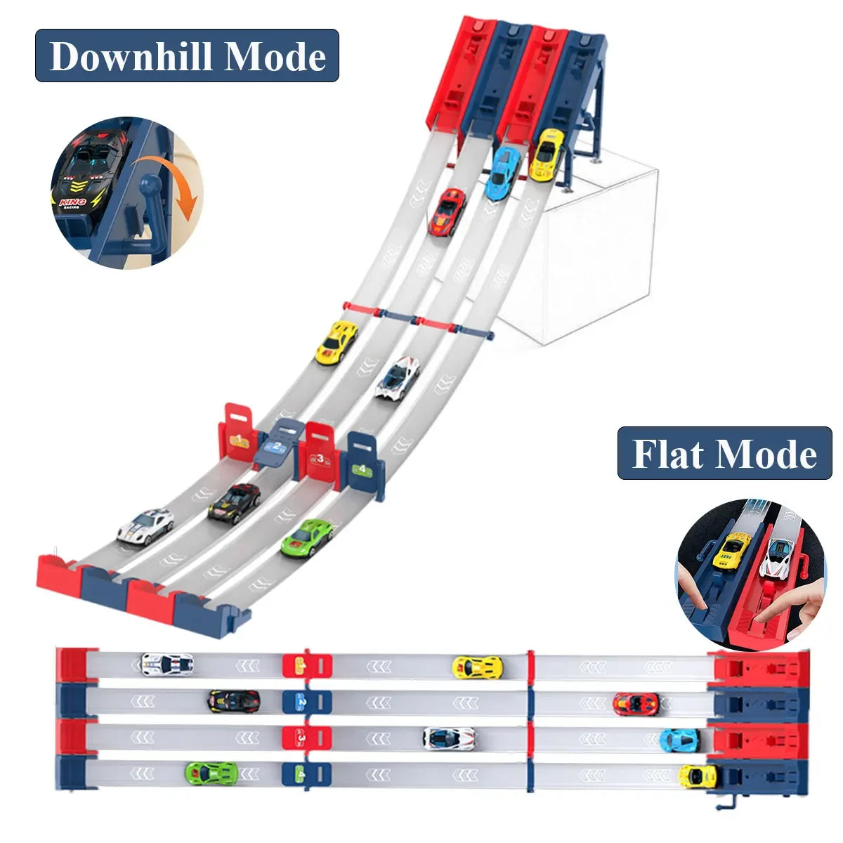 Racing Track Toy - One or Two Lane Car Track Set for Kids and Gifting