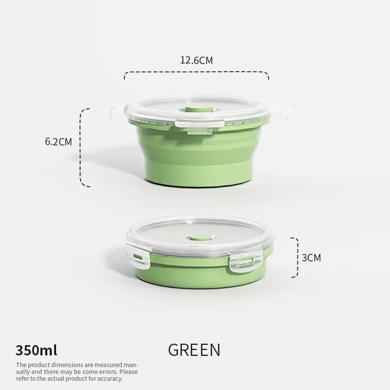 Collapsible Silicone Food Storage Containers - Leakproof Lunch Bowls for Meal Prep