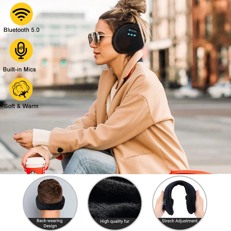 Bluetooth Ear Muffs - Wireless Winter Ear Warmers for Women, Men and Kids