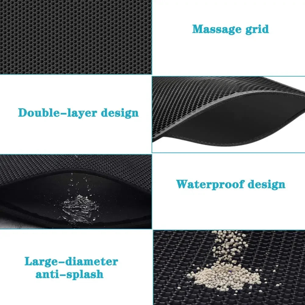 Double Layer Cat Litter Mat - Waterproof Non-Slip Trapping Mat, Washable