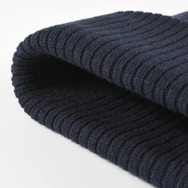 Cotton Beanie Cap - Knitted One-Size Casual Hat in Four Colours