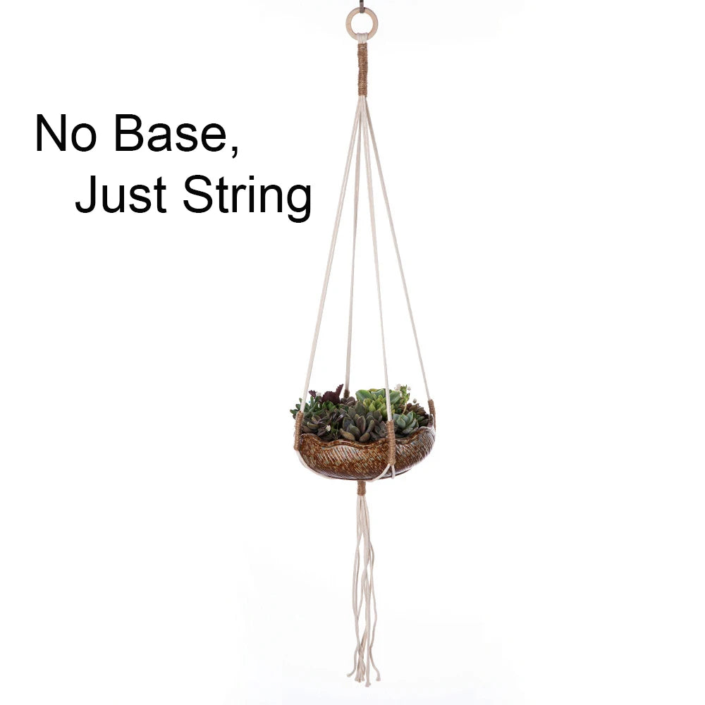 Macrame Plant Hanger - Woven Cotton Rope Planter Holder in 14 Boho Styles