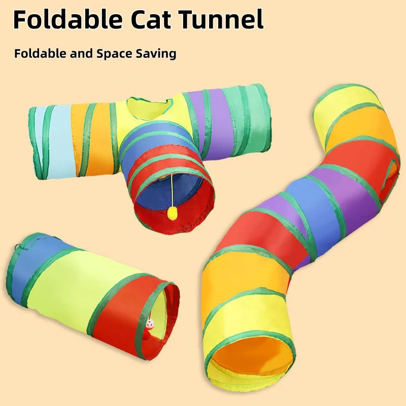 Foldable Cat Tunnel - Collapsible Pop-Up Play Tube for Kittens, Cats and Small Pets