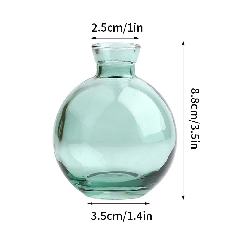 Retro Glass Vase - Thick Glass Bud Vase for Hydroponics and Table Decor