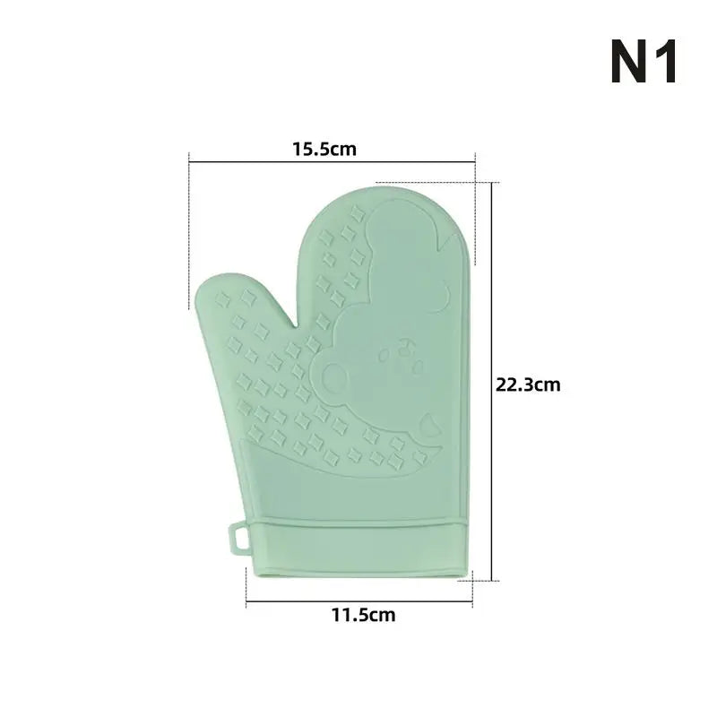 Silicone Oven Gloves - Non-Slip Professional Mitts for Baking and Grilling
