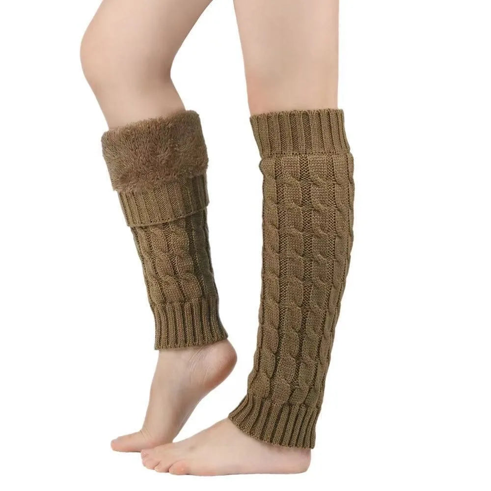 Twist Knit Leg Warmers - Cosy Elastic Boot Socks in 6 Colours
