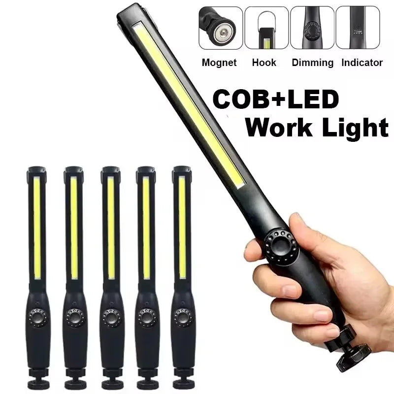 COB LED Work Light - Rechargeable Cordless Magnetic Inspection Lamp for Car, Garage and Camping