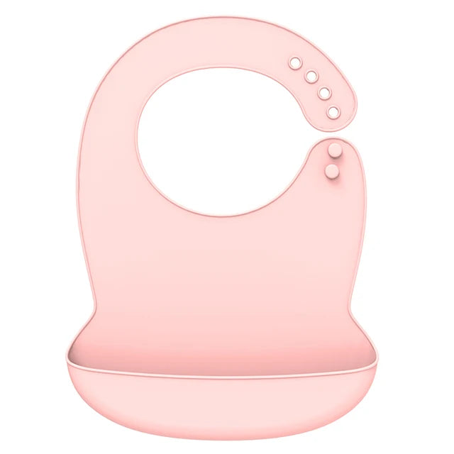 Silicone Baby Bib - Waterproof Feeding Apron with Crumb Catcher Pocket