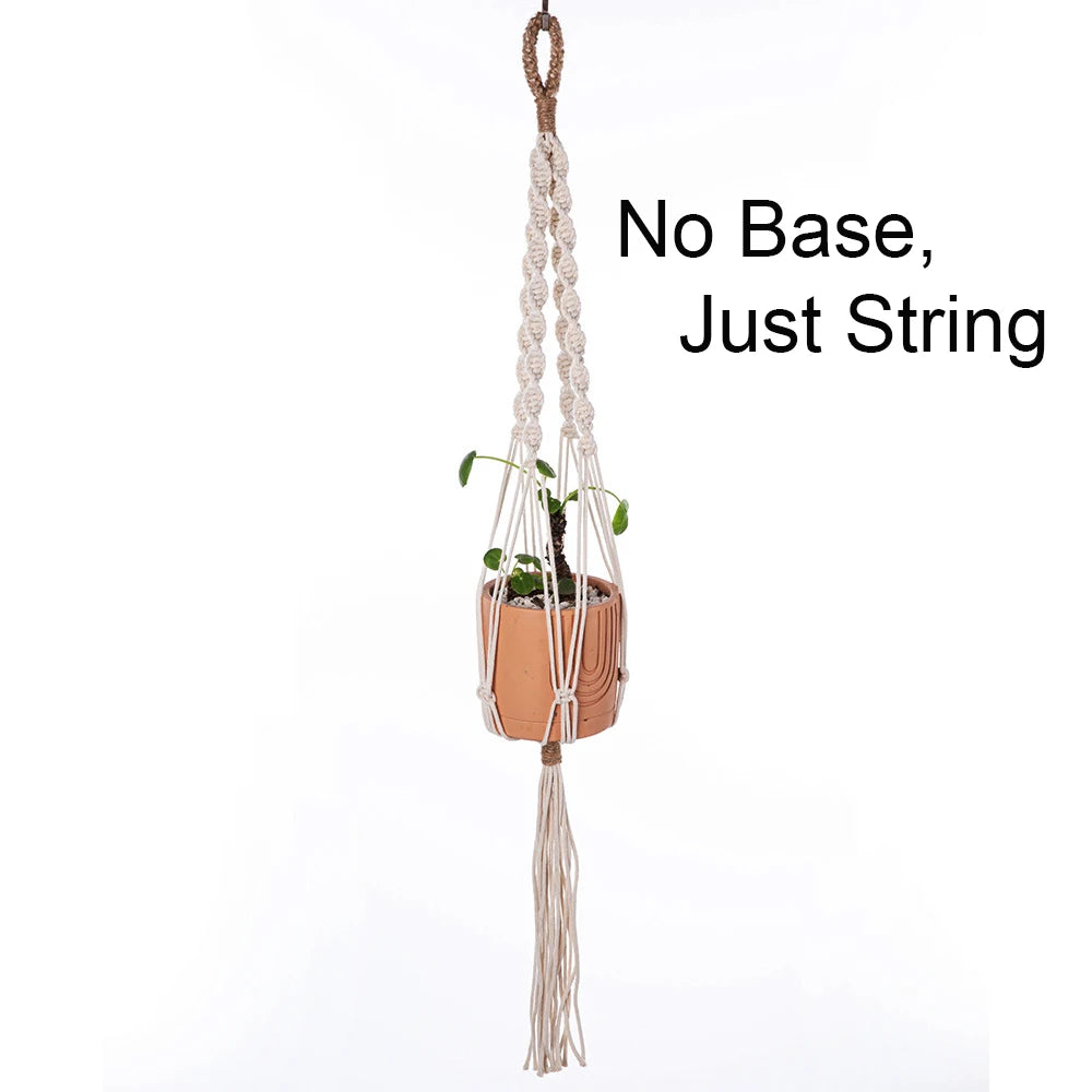 Macrame Plant Hanger - Woven Cotton Rope Planter Holder in 14 Boho Styles