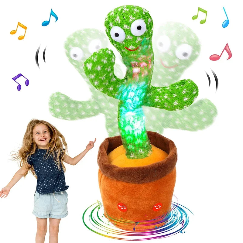 Dancing Cactus Plush Toy - 35cm USB Singing and Repeating Toy for Kids