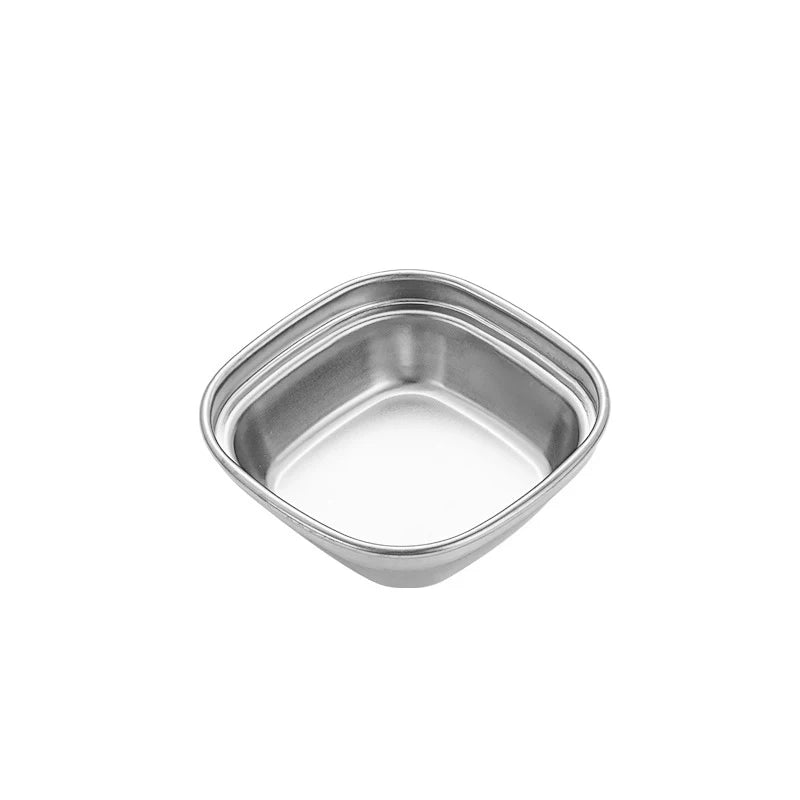 Stainless Steel Divided Dip Bowls - Sauce & Condiment Serving Trays