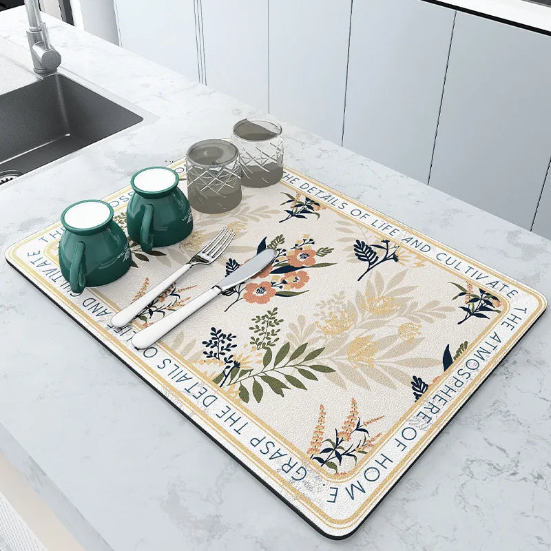 Kitchen Absorbent Mat - Super Absorbent Quick Dry Drying Pad in 4 Sizes