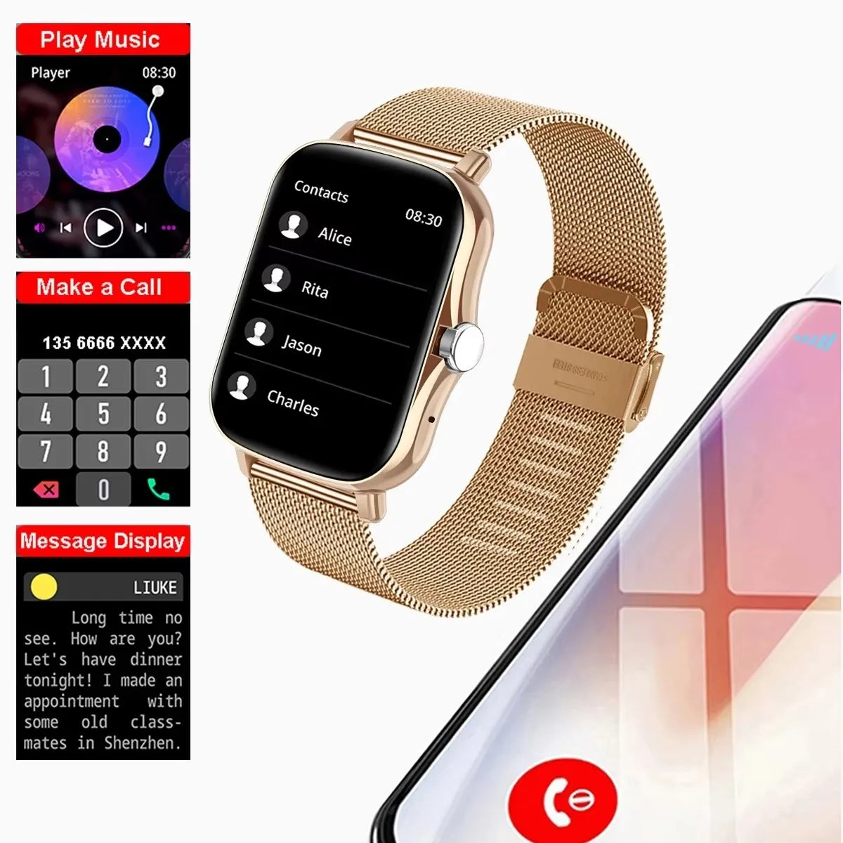 Multifunctional Smart Watch - 12 Colour and Band Options for Everyday Wear