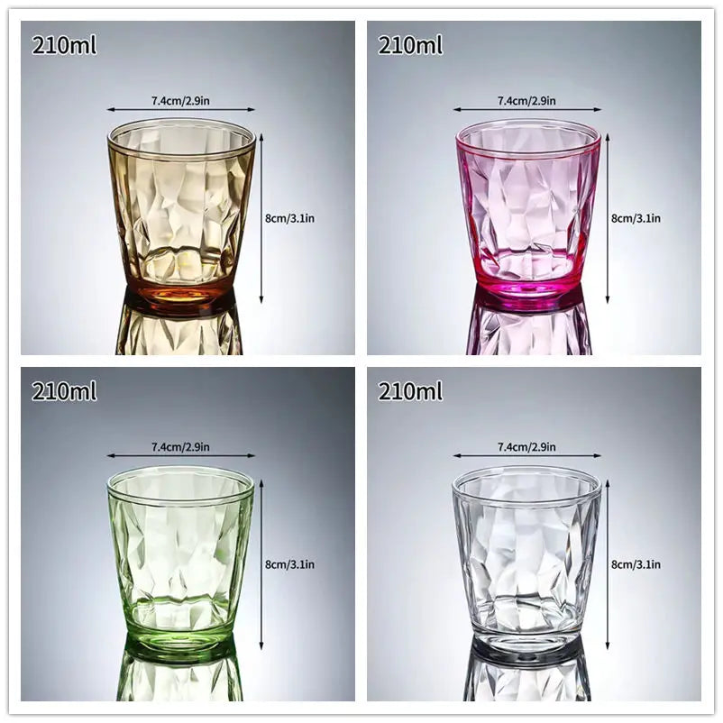 Unbreakable Acrylic Wine Glasses - Reusable 210ml and 310ml Cups for Parties