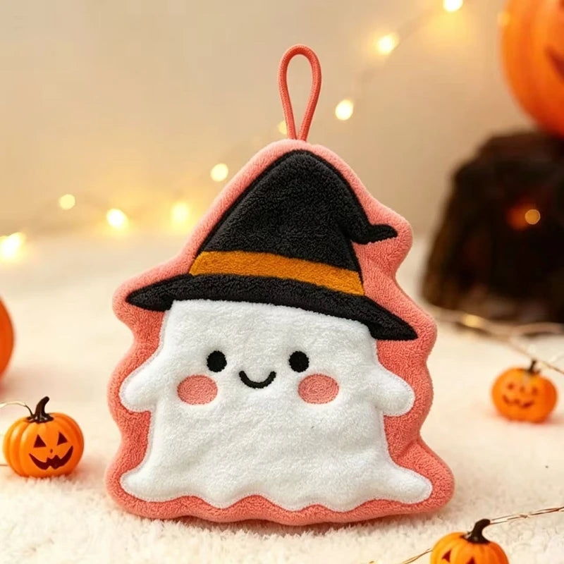 Cartoon Cat Hand Towel - Absorbent Coral Fleece Towel with Hanging Loop