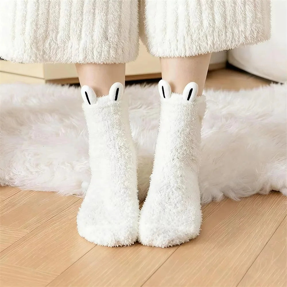 Women's Cartoon 3D Velvet Winter Accessory - Soft One Size, 3 Designs