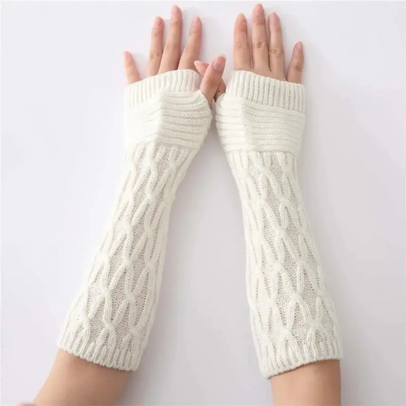 Women's Fingerless Knit Gloves - One-Size Casual Knit Gloves in 4 Colours