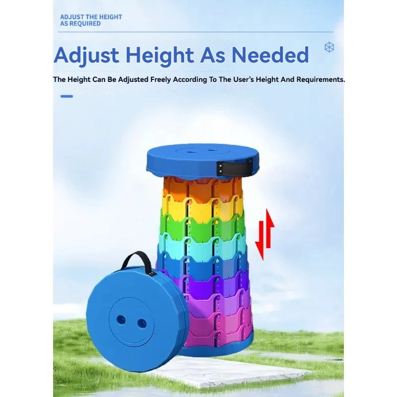 Rainbow Folding Stool - Portable Adjustable Camping and Fishing Seat