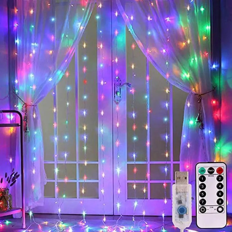 USB Fairy Garland Lights - LED Curtain up to 6x3m for Christmas Decor