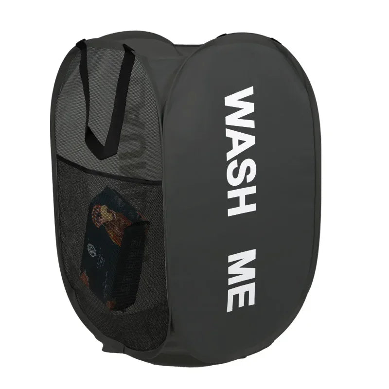 Pop Up Laundry Hamper - Portable Breathable Mesh Basket for Travel and Dorms