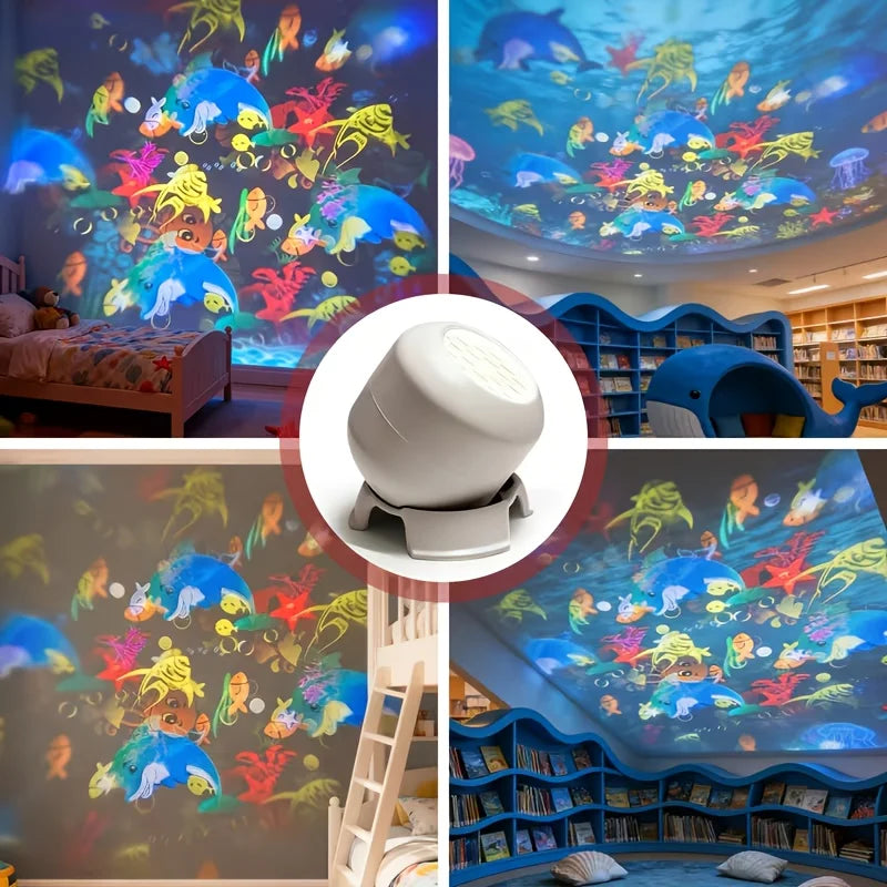 LED Starry Ocean Projector Light - USB Night Light for Bedrooms