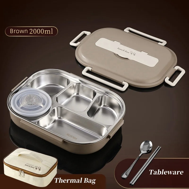 Stainless Steel Insulated Lunch Box - 1000ml, 1500ml & 2000ml Sizes