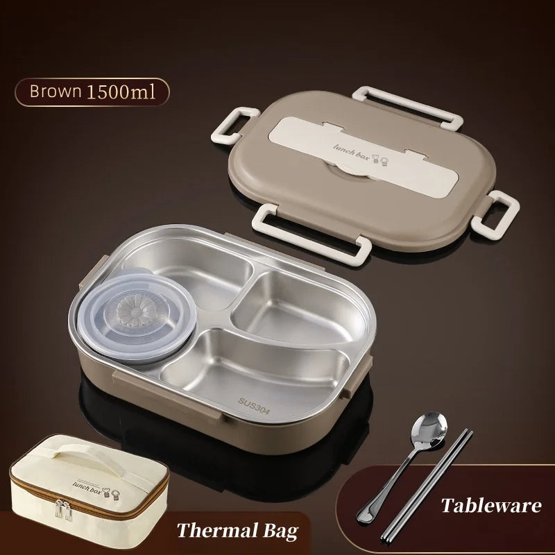 Stainless Steel Insulated Lunch Box - 1000ml, 1500ml & 2000ml Sizes