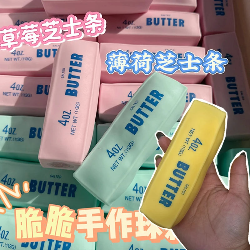 Butter Stick Squishy - Squeezable Novelty Fidget Toy in Three Colourways