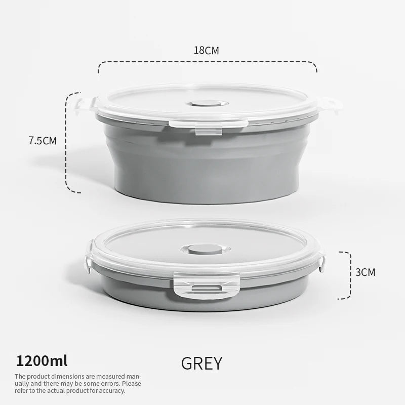 Collapsible Silicone Food Storage Containers - Leakproof Lunch Bowls for Meal Prep