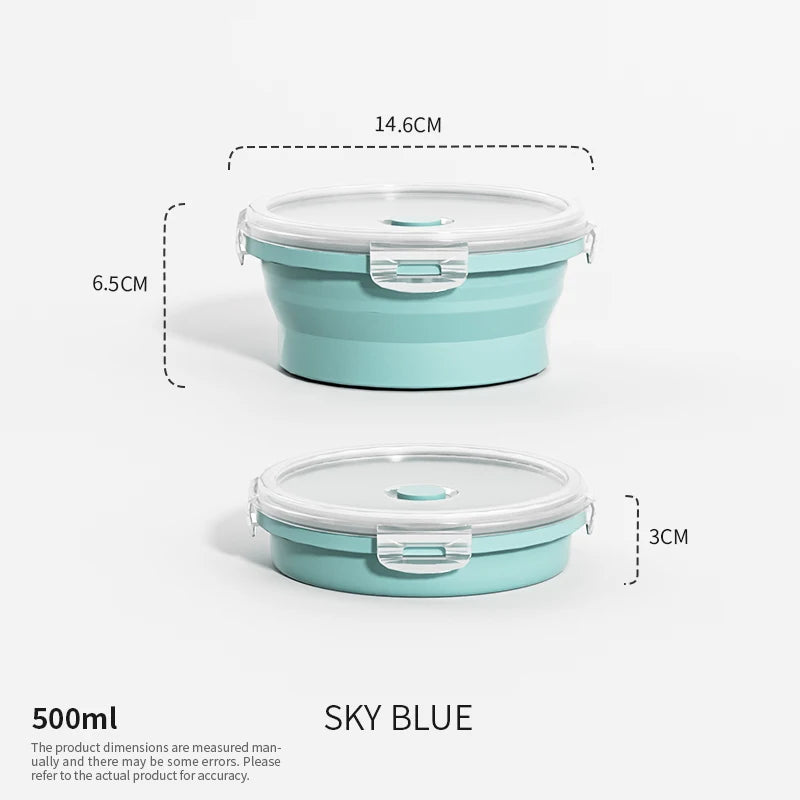 Collapsible Silicone Food Storage Containers - Leakproof Lunch Bowls for Meal Prep