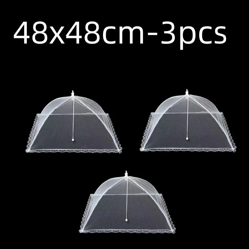 Foldable Mesh Food Cover - Pop-Up Fly & Mosquito Net Tent for Outdoor Dining