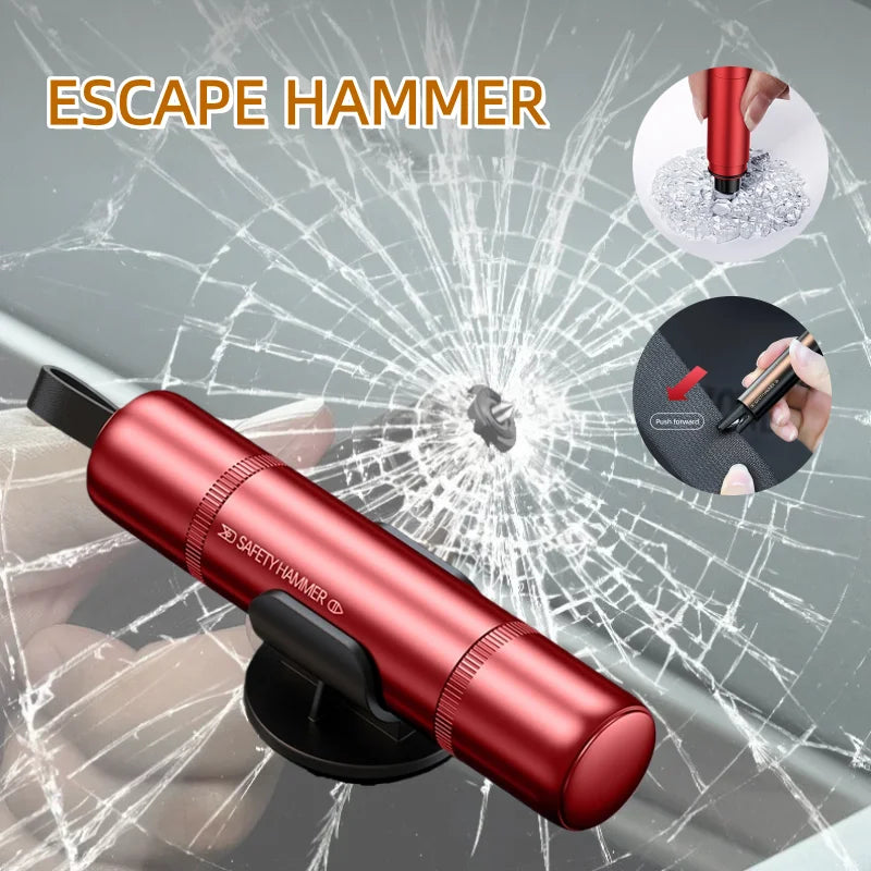 Car Escape Tool - Emergency Glass Breaker for Vehicles, Red or Black