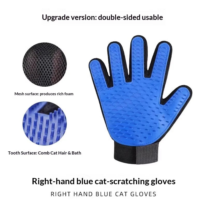 Pet Grooming Glove - Silicone Deshedding Brush and Massage Mitt for Dogs and Cats