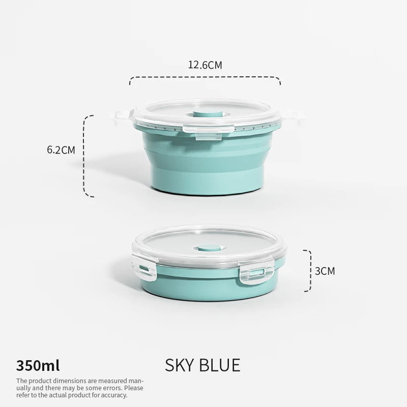 Collapsible Silicone Food Storage Containers - Leakproof Lunch Bowls for Meal Prep