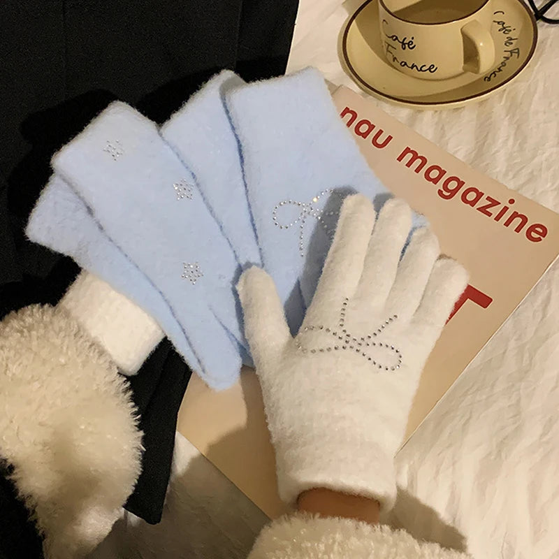 Plush Cycling Gloves for Women - Thickened Coldproof Winter Gloves, 6 Styles