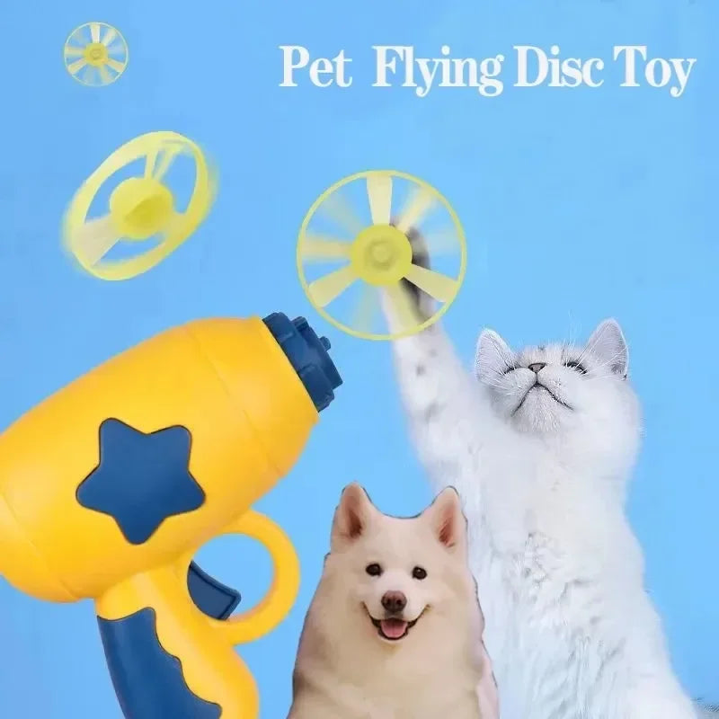 Cat Disc Shooter Toy - Mini Flying Disc Chase Game for Kittens