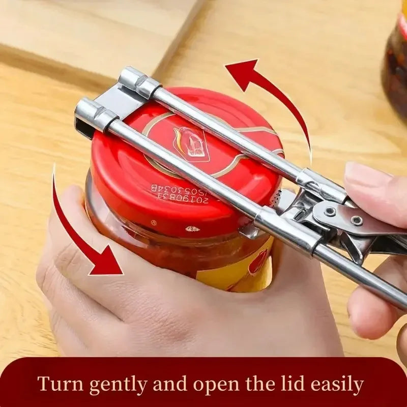 Adjustable Multi Function Bottle Opener - Stainless Steel Kitchen Tool