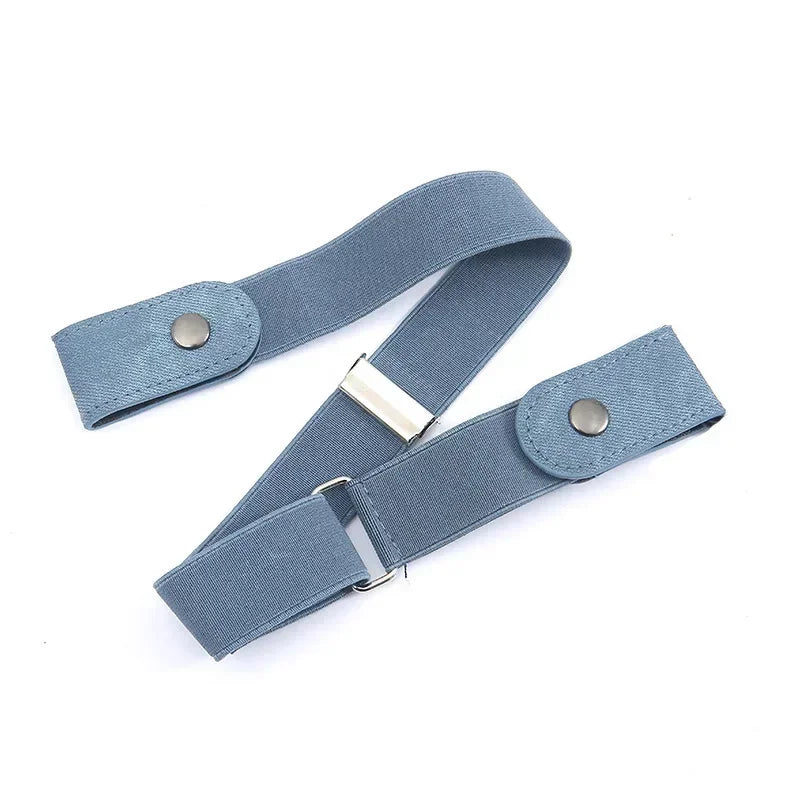 Canvas Elastic Belt - Adjustable No Buckle Waist Belt for Jeans, 60-65cm