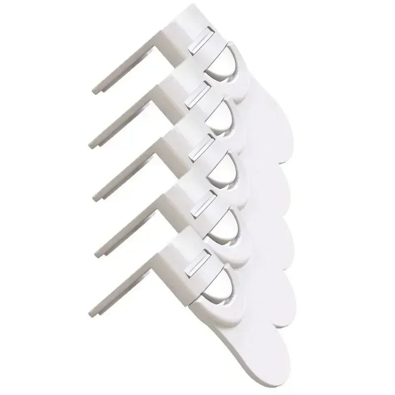 Baby Safety Cabinet Locks 5-Pack - Anti-Pinch ABS Drawer Latches in White